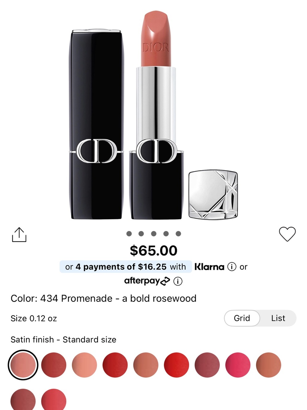 Dior Satin Lipstick in Rosewood Pink